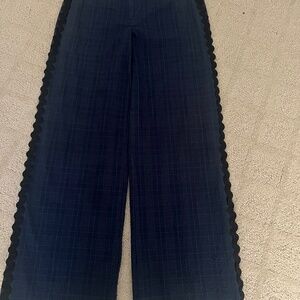 Maeve wide leg plaid pants